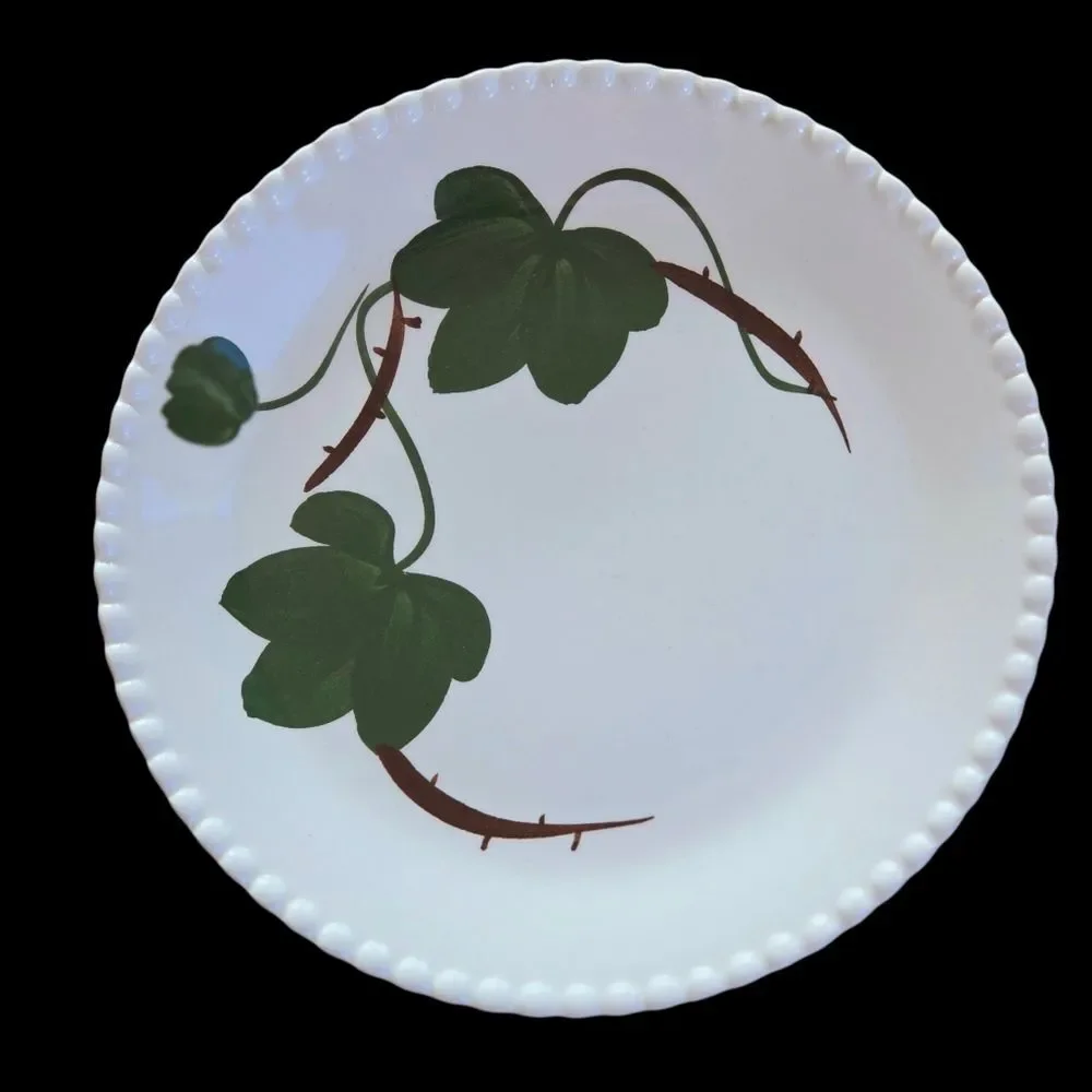 Blue Ridge Southern Ivy Hand Painted Candlewick Edges Set of 4 Bread Plates 7
